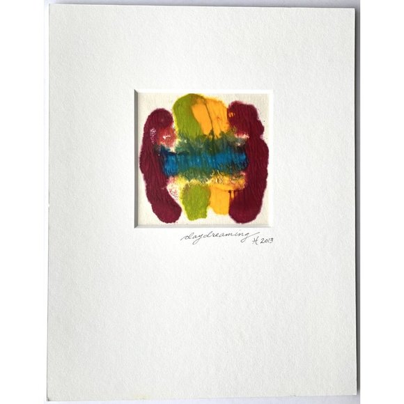 Original Art ‘Daydreaming’ Encaustic Wax Painting Matted 14”x11" Frame Ready - Picture 2 of 5